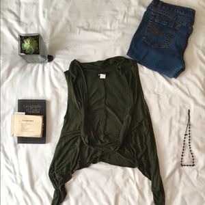 Mingle Cowel Neck Army Green shirt
